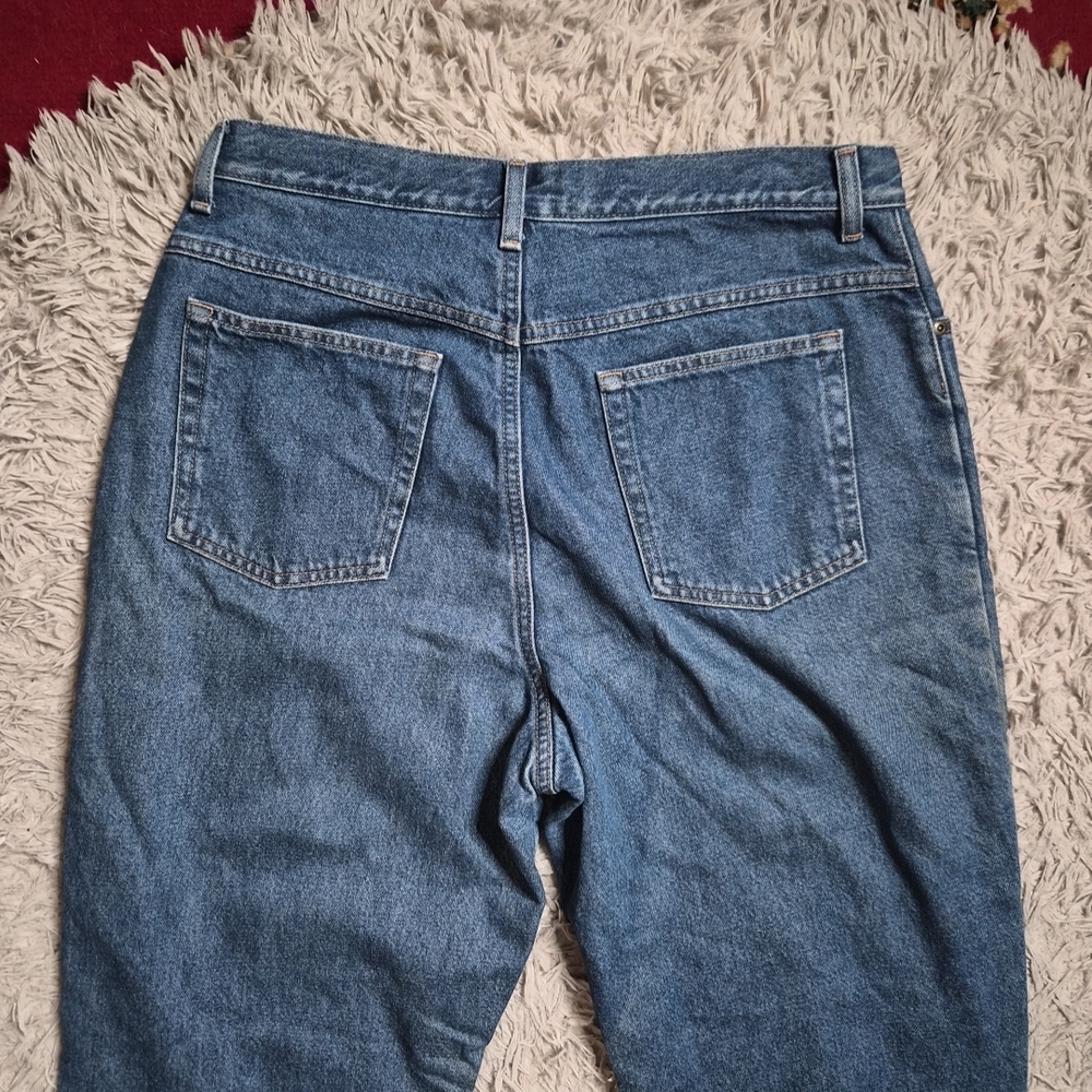 Vintage LL Bean Jeans Red Plaid Flannel Lined Blue Denim Original Fit Relaxed ✨️ - Picture 15 of 15